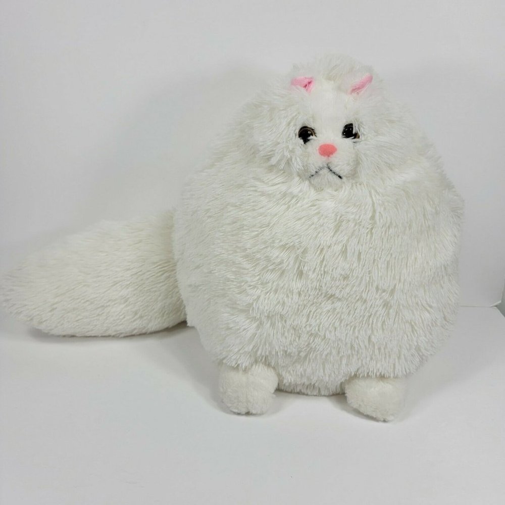Winsterch White Fat Cat Super Soft Plush Fluffy Cuddly Stuffed Toy 12 Inch